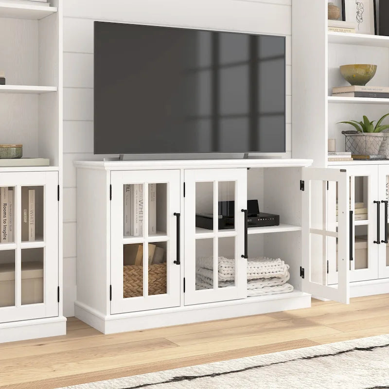 Meuble TV 46 W, adapté aux téléviseurs 65 pouces.