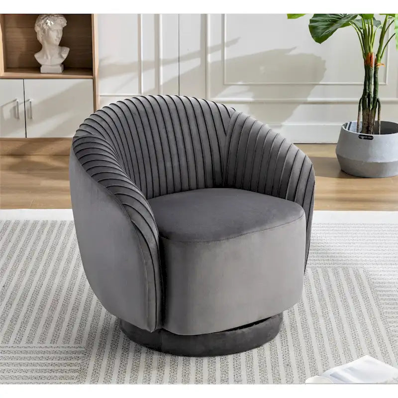 Petit fauteuil baquet pivotant en velours