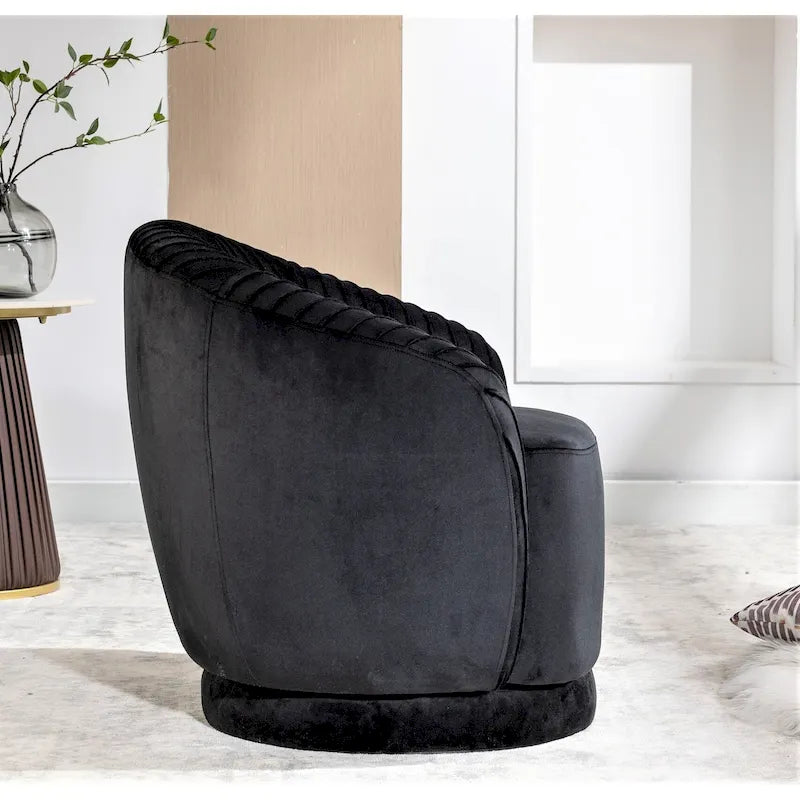 Petit fauteuil baquet pivotant en velours