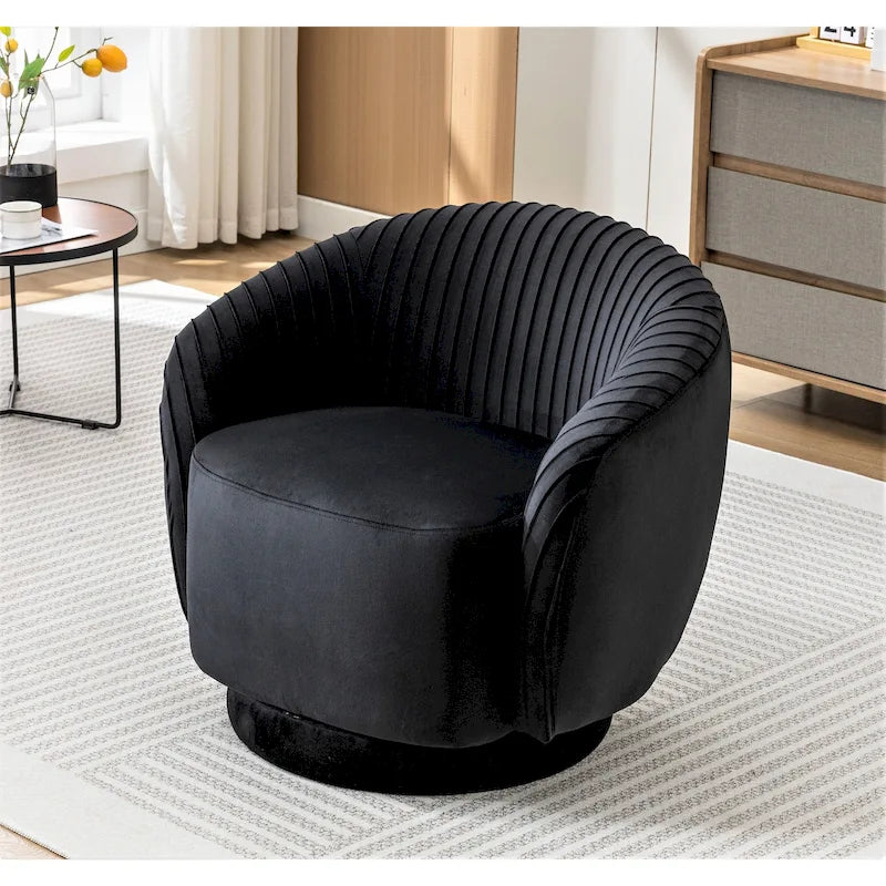 Petit fauteuil baquet pivotant en velours