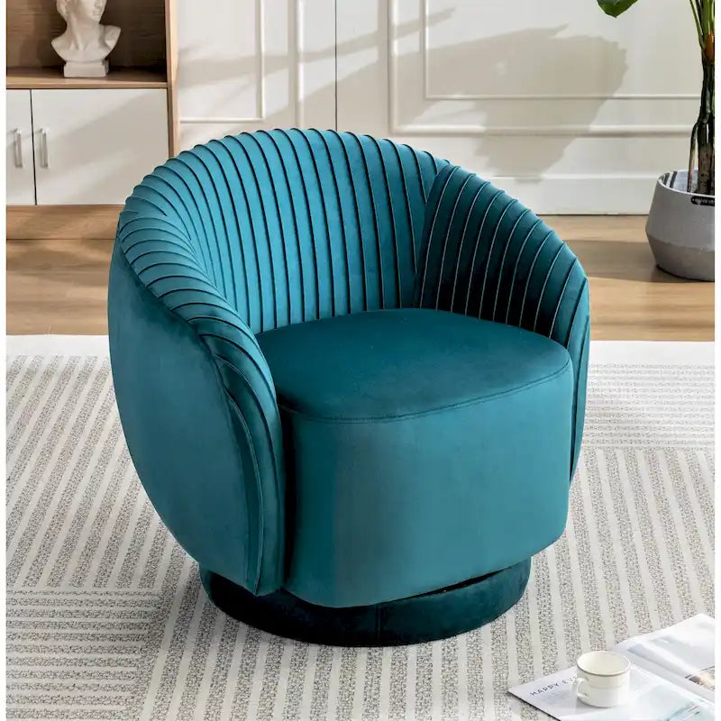 Petit fauteuil baquet pivotant en velours