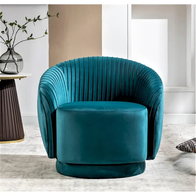 Petit fauteuil baquet pivotant en velours