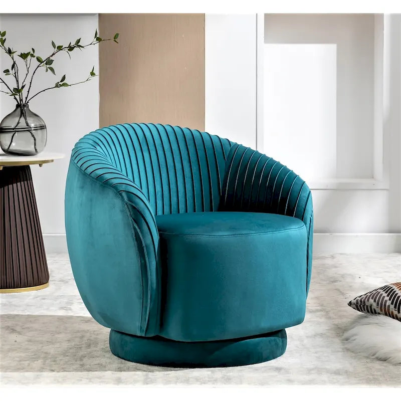 Petit fauteuil baquet pivotant en velours