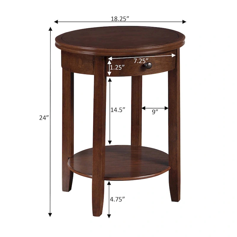 Table de chevet à tiroir unique avec étagère