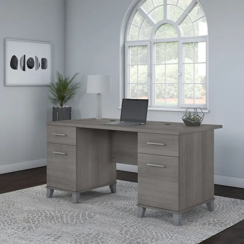 Bureau informatique avec tiroirs