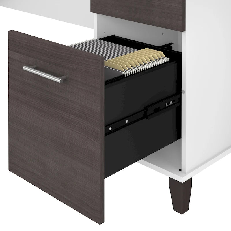 Bureau informatique avec tiroirs