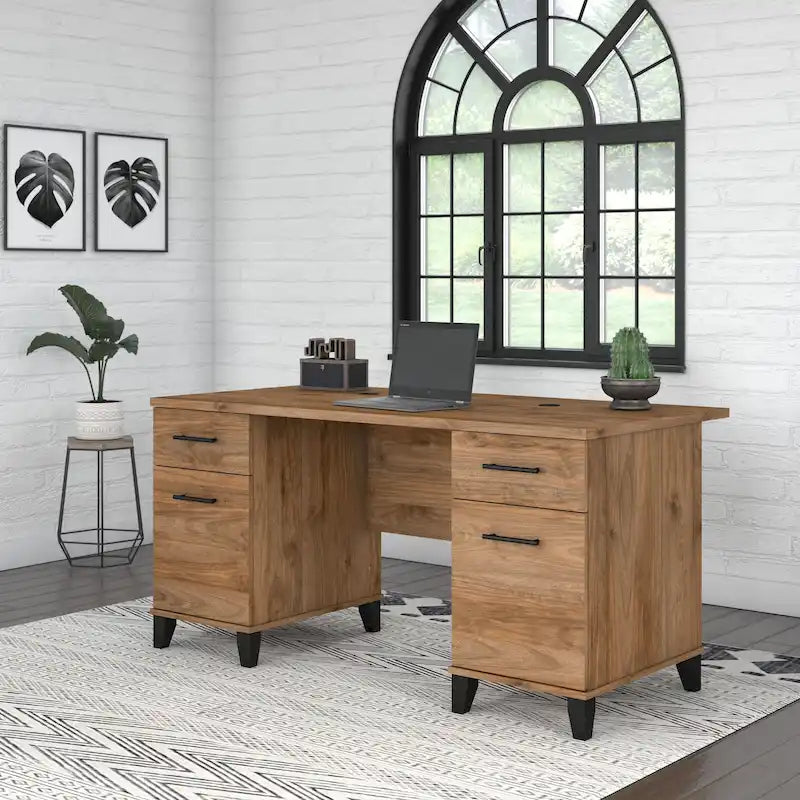 Bureau informatique avec tiroirs