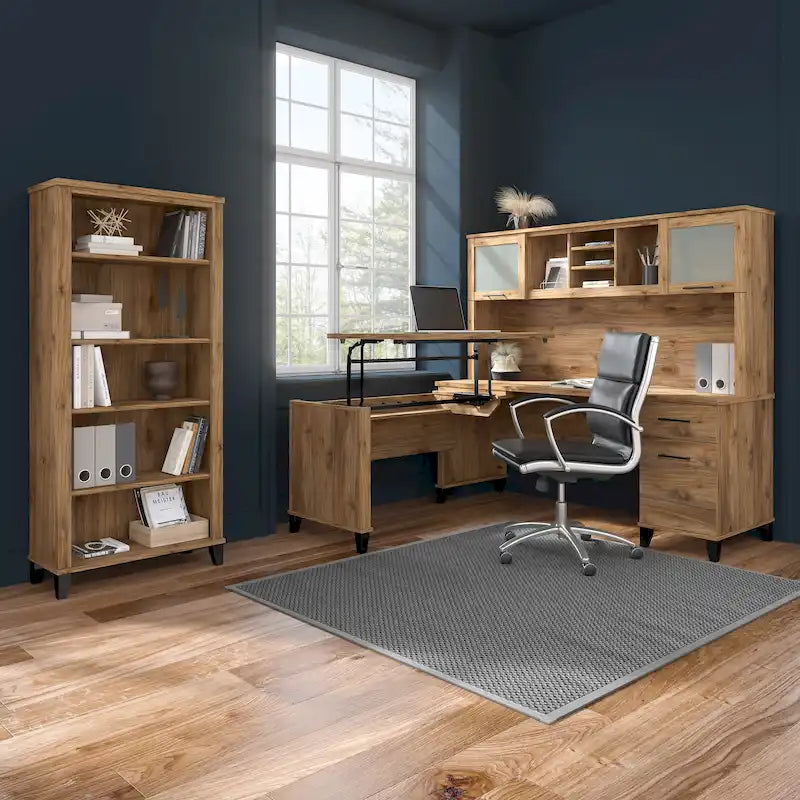 Bureau informatique avec tiroirs