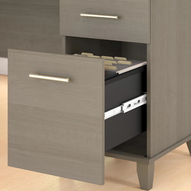 Bureau informatique avec tiroirs