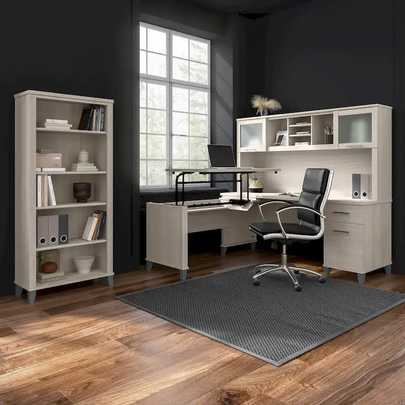 Bureau informatique avec tiroirs