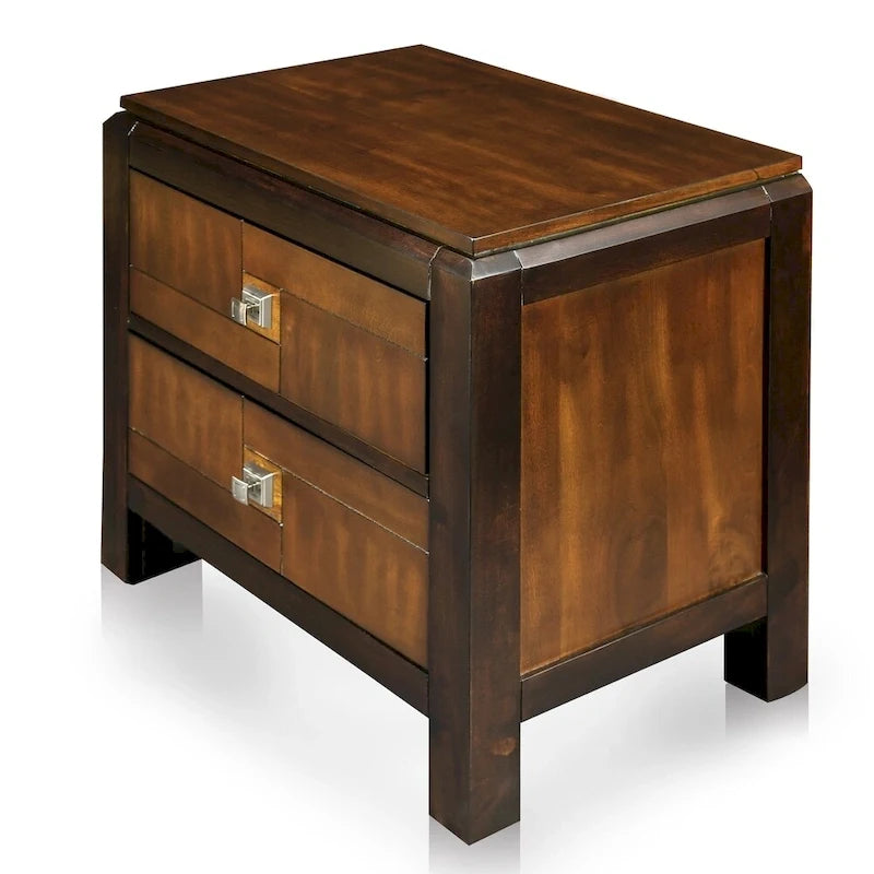 Ensemble de meubles de chambre en bois massif noyer trois pièces, style rustique