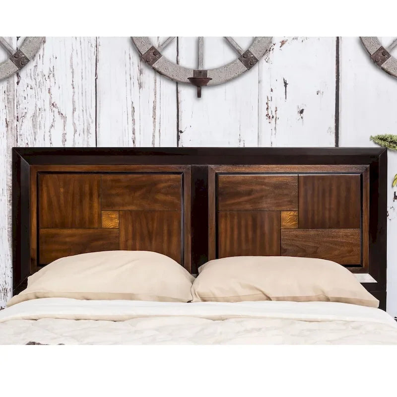 Ensemble de meubles de chambre en bois massif noyer trois pièces, style rustique