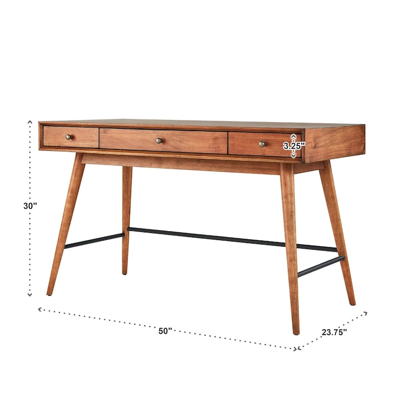 Bureau en bois à trois tiroirs