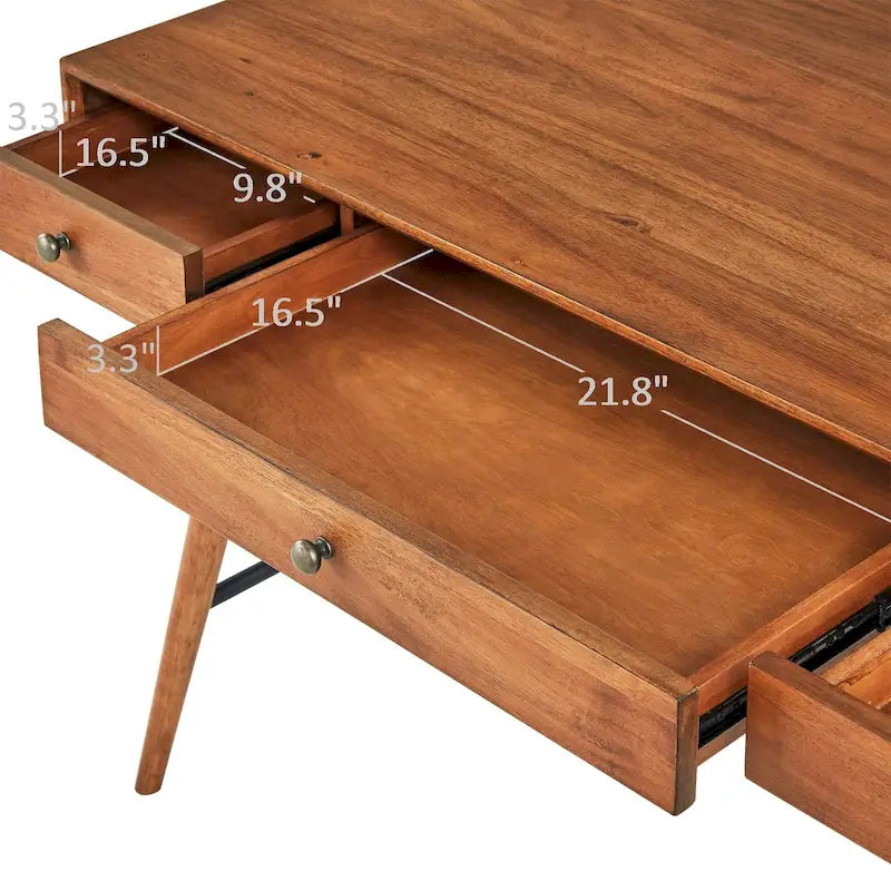 Bureau en bois à trois tiroirs