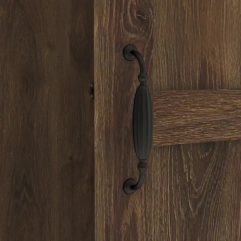 Armoire double porte en noyer vieilli de style rustique avec 1 tiroir.