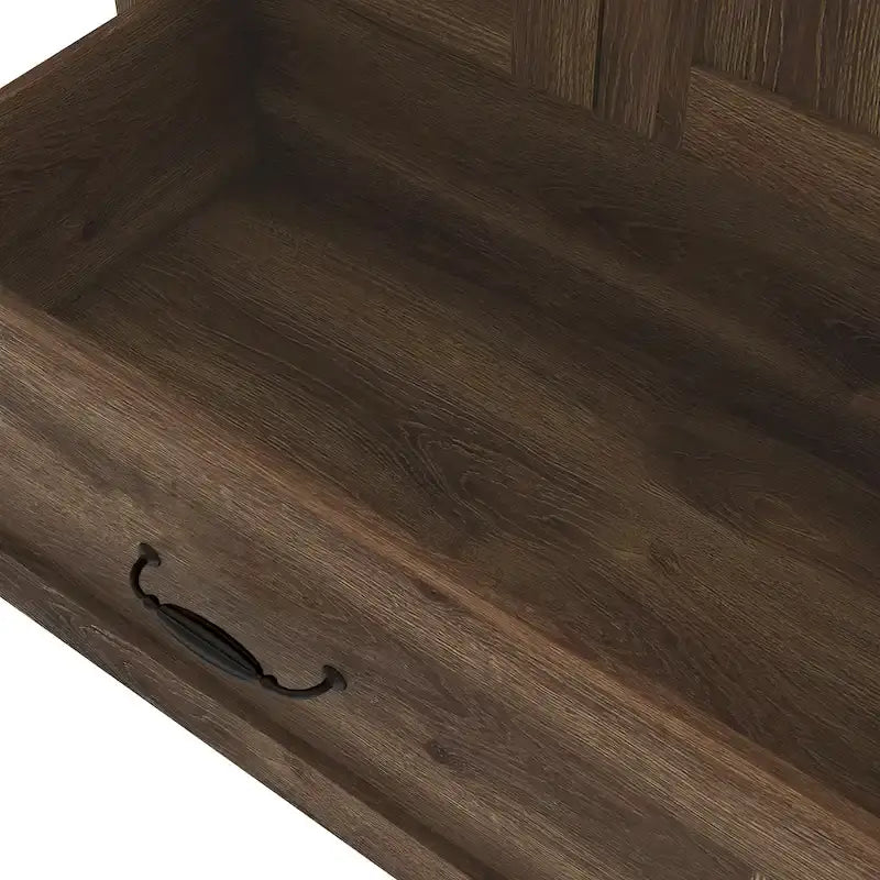 Armoire double porte en noyer vieilli de style rustique avec 1 tiroir.