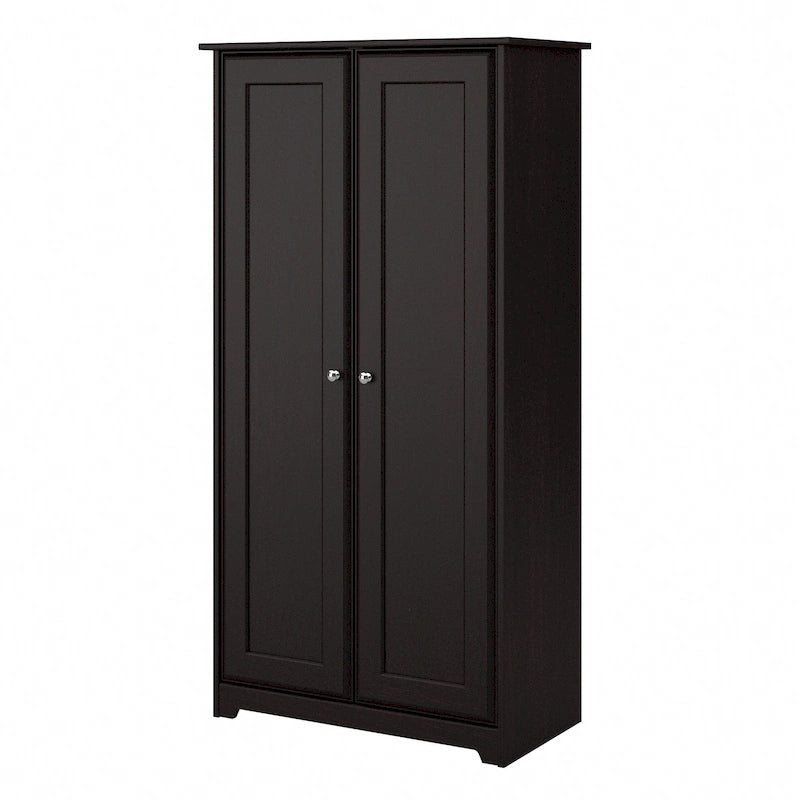 Armoire haute en chêne couleur expresso (avec portes) - 31,38 pouces (L) x 16,30 pouces (l) x 61,14 pouces (H)