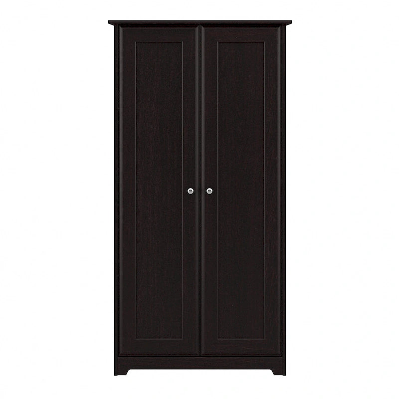 Armoire haute en chêne couleur expresso (avec portes) - 31,38 pouces (L) x 16,30 pouces (l) x 61,14 pouces (H)