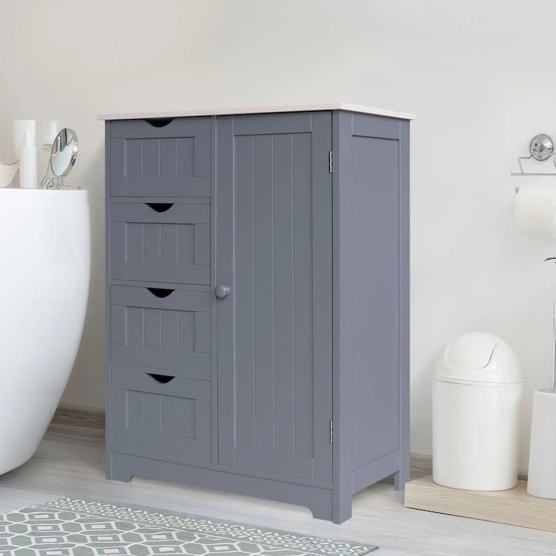 Meuble de rangement de salle de bain à poser avec 4 tiroirs