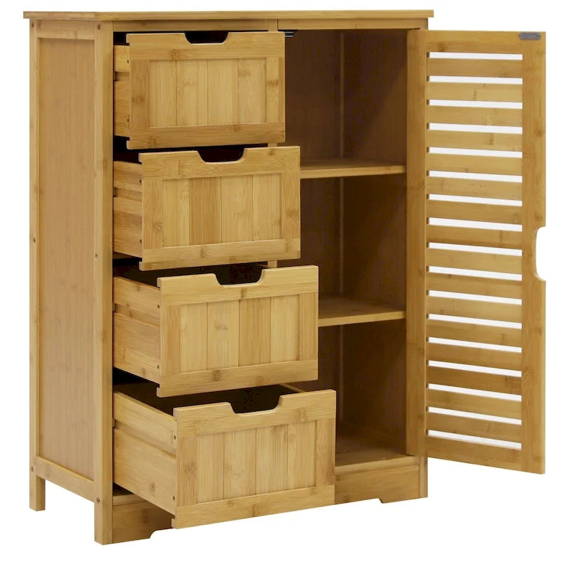 Meuble de rangement de salle de bain à poser avec 4 tiroirs