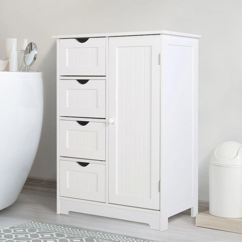 Meuble de rangement de salle de bain à poser avec 4 tiroirs