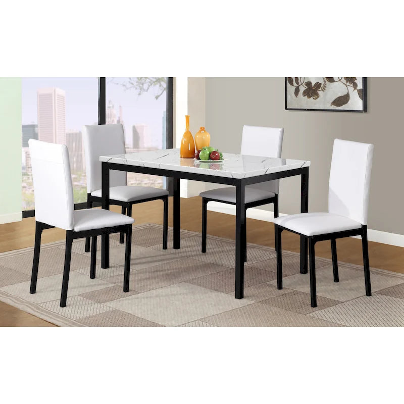 Ensemble table et 5 chaises de salle à manger en métal
