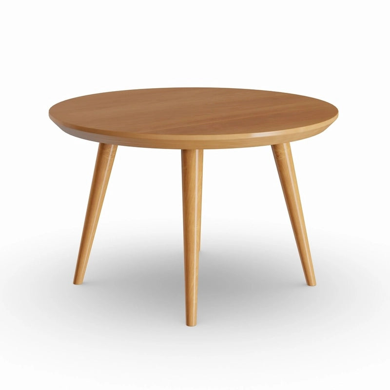 Table basse ronde en bois de cerisier de style milieu de siècle