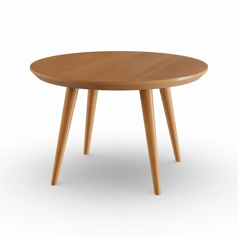 Table basse ronde en bois de cerisier de style milieu de siècle