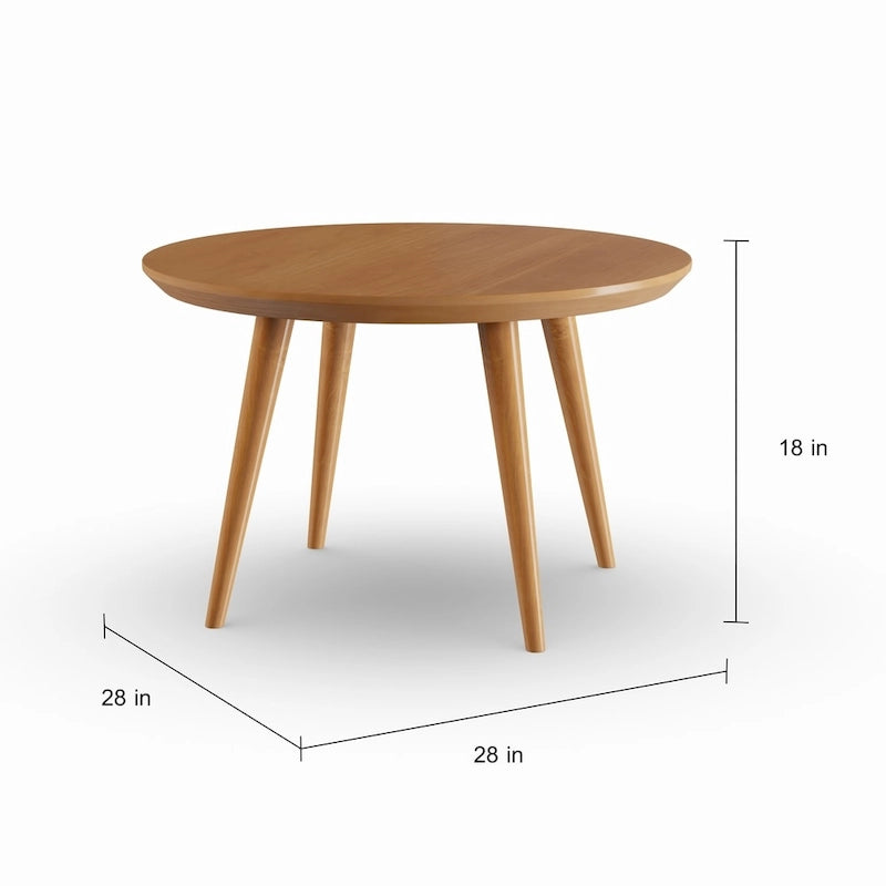 Table basse ronde en bois de cerisier de style milieu de siècle