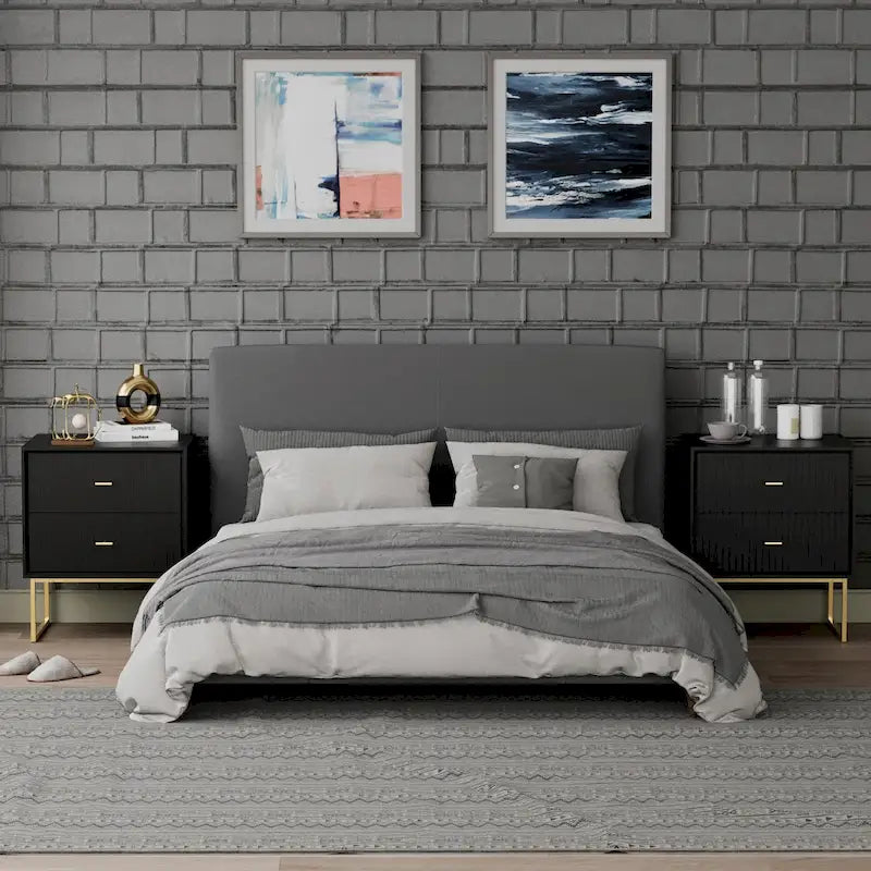 Tables de Chevet, Lot de 2, avec Cadre en Métal, pour Chambre à Coucher, Salon, Table d'Appoint