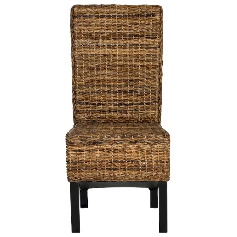 Chaises de salle à manger en rotin naturel (lot de 2) - 48 cm de large x 56 cm de profondeur x 104 cm de haut - 48L x 56P x 104H