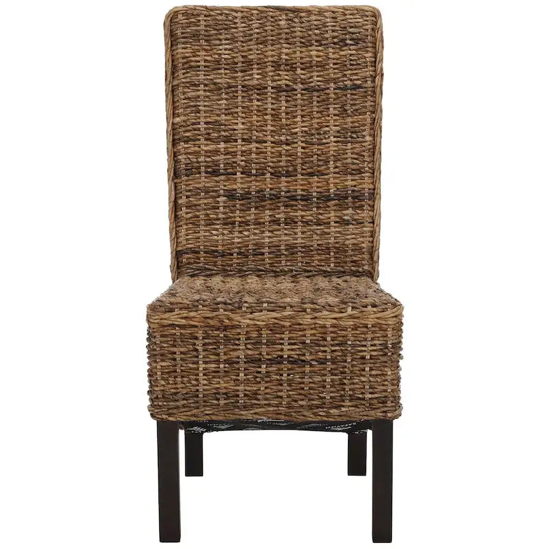 Chaises de salle à manger en rotin naturel (lot de 2) - 48 cm de large x 56 cm de profondeur x 104 cm de haut - 48L x 56P x 104H