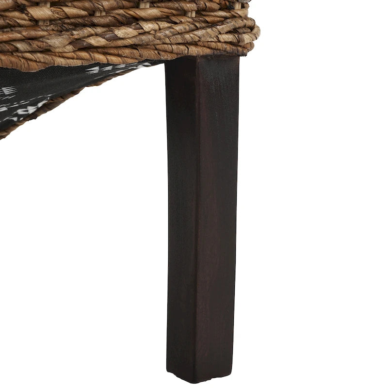 Chaises de salle à manger en rotin naturel (lot de 2) - 48 cm de large x 56 cm de profondeur x 104 cm de haut - 48L x 56P x 104H