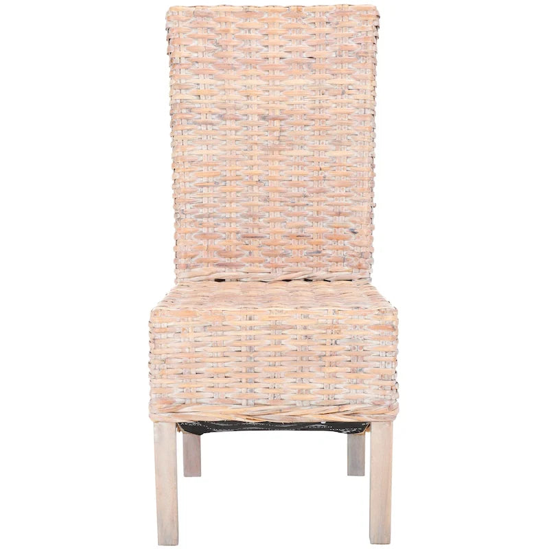 Chaises de salle à manger en rotin naturel (lot de 2) - 48 cm de large x 56 cm de profondeur x 104 cm de haut - 48L x 56P x 104H