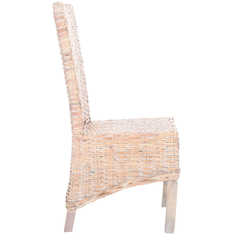 Chaises de salle à manger en rotin naturel (lot de 2) - 48 cm de large x 56 cm de profondeur x 104 cm de haut - 48L x 56P x 104H