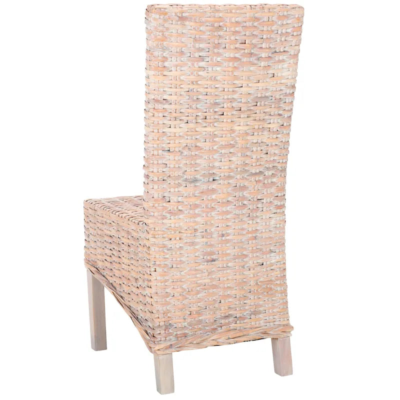 Chaises de salle à manger en rotin naturel (lot de 2) - 48 cm de large x 56 cm de profondeur x 104 cm de haut - 48L x 56P x 104H
