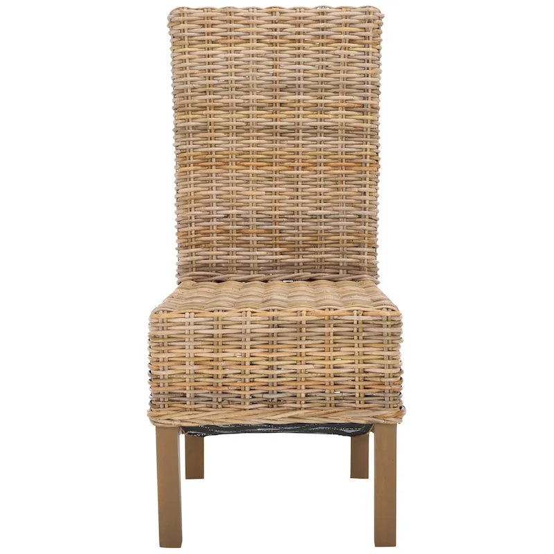 Chaises de salle à manger en rotin naturel (lot de 2) - 48 cm de large x 56 cm de profondeur x 104 cm de haut - 48L x 56P x 104H