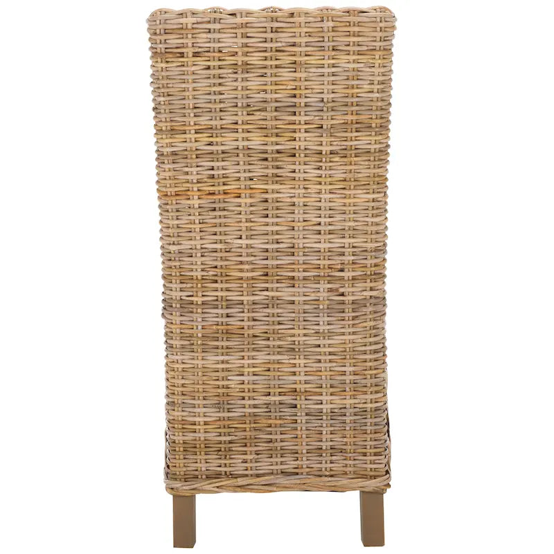 Chaises de salle à manger en rotin naturel (lot de 2) - 48 cm de large x 56 cm de profondeur x 104 cm de haut - 48L x 56P x 104H