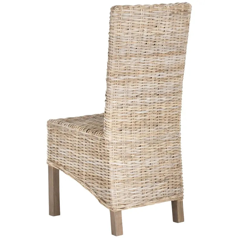 Chaises de salle à manger en rotin naturel (lot de 2) - 48 cm de large x 56 cm de profondeur x 104 cm de haut - 48L x 56P x 104H