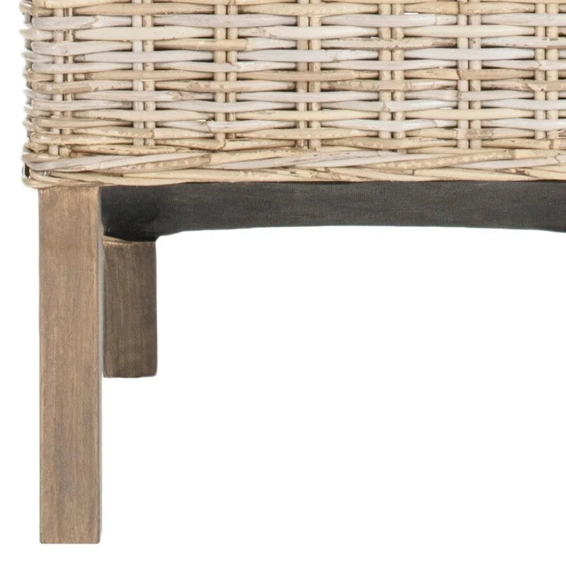 Chaises de salle à manger en rotin naturel (lot de 2) - 48 cm de large x 56 cm de profondeur x 104 cm de haut - 48L x 56P x 104H