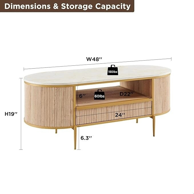 Table basse rainurée de luxe moderne