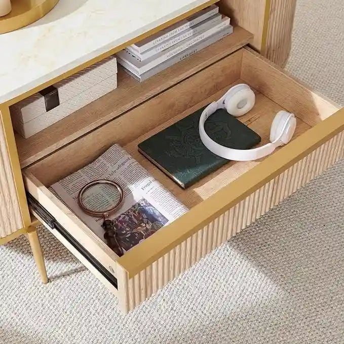 Table basse rainurée de luxe moderne