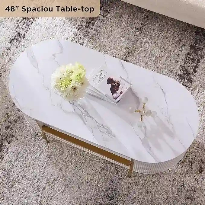 Table basse rainurée de luxe moderne
