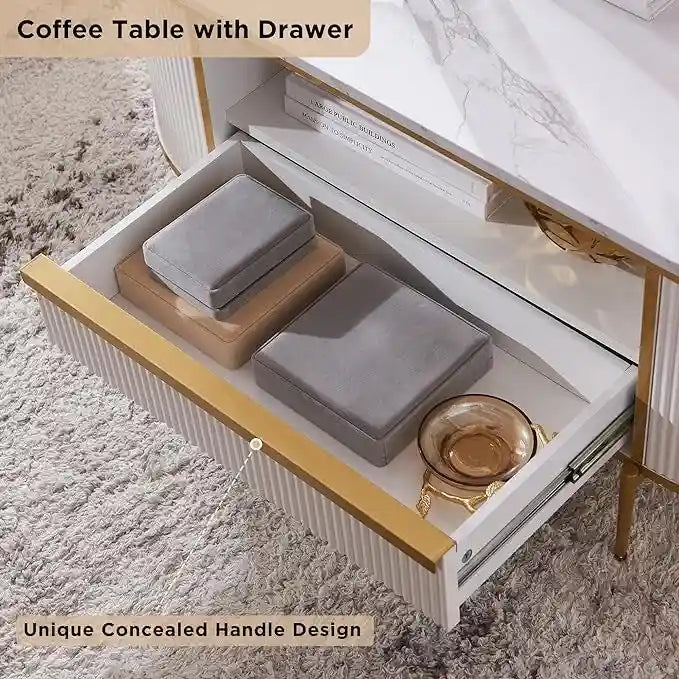 Table basse rainurée de luxe moderne