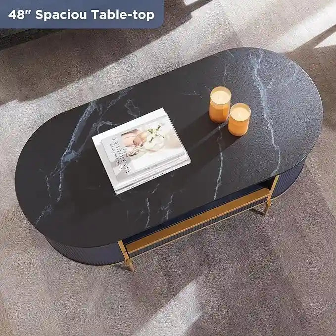 Table basse rainurée de luxe moderne