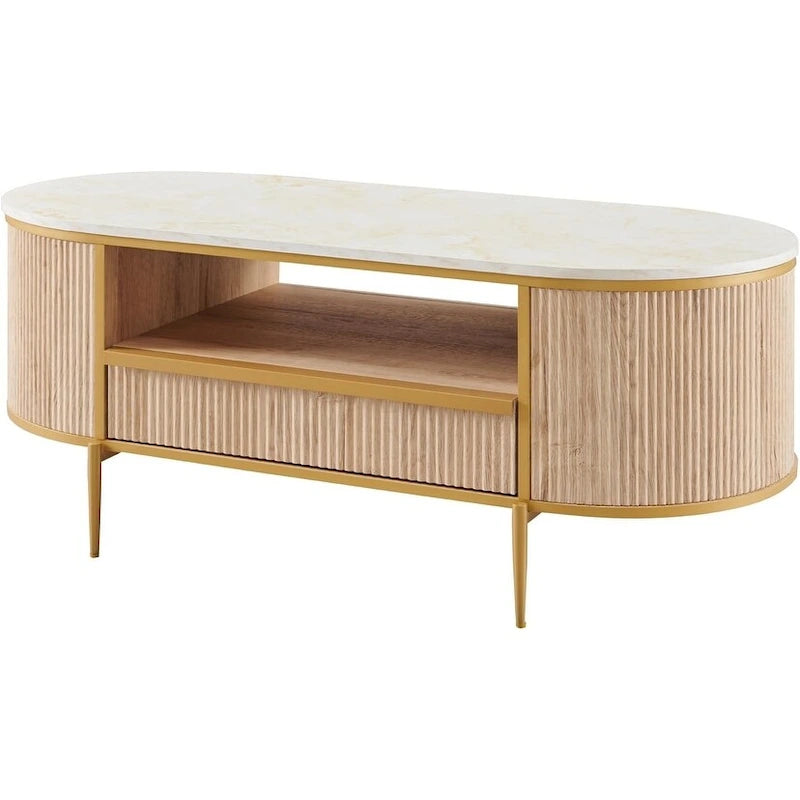 Table basse rainurée de luxe moderne