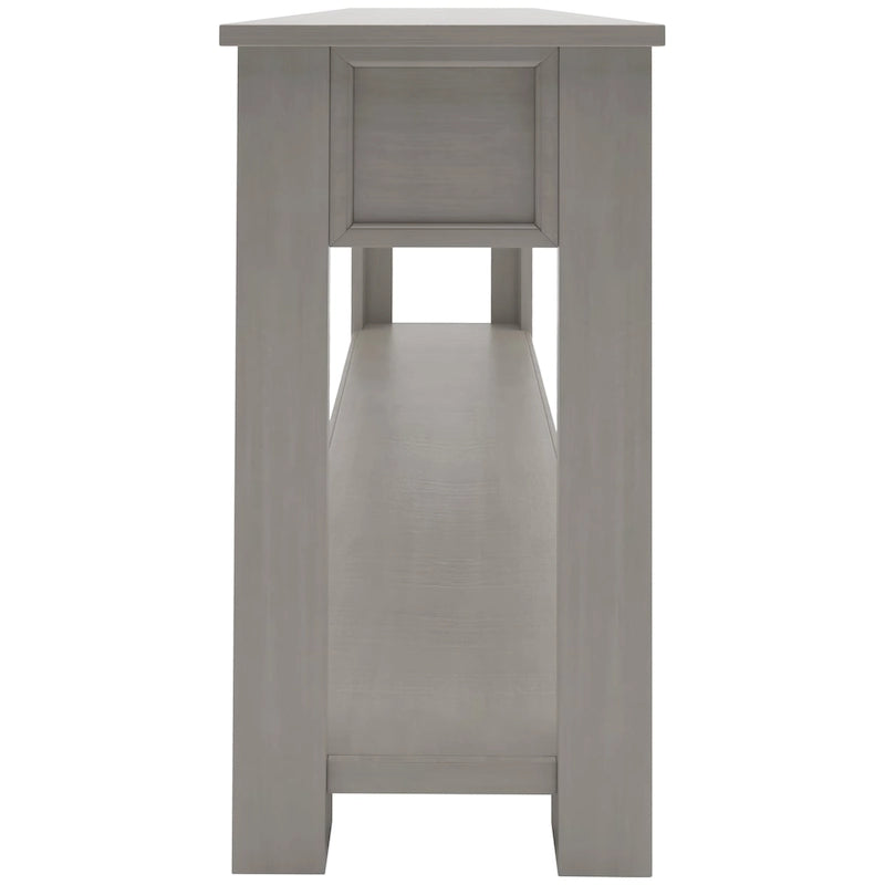 Console/Table d'appoint avec tiroirs de rangement et étagère inférieure - 63L x 14W x 30H