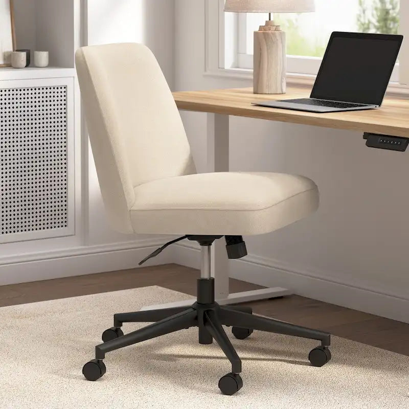 Chaise de bureau sans accoudoirs à roulettes, dossier mi-haut