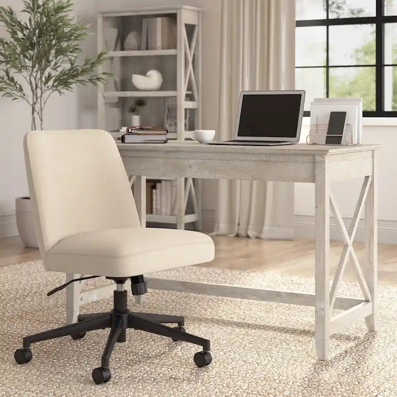 Chaise de bureau sans accoudoirs à roulettes, dossier mi-haut