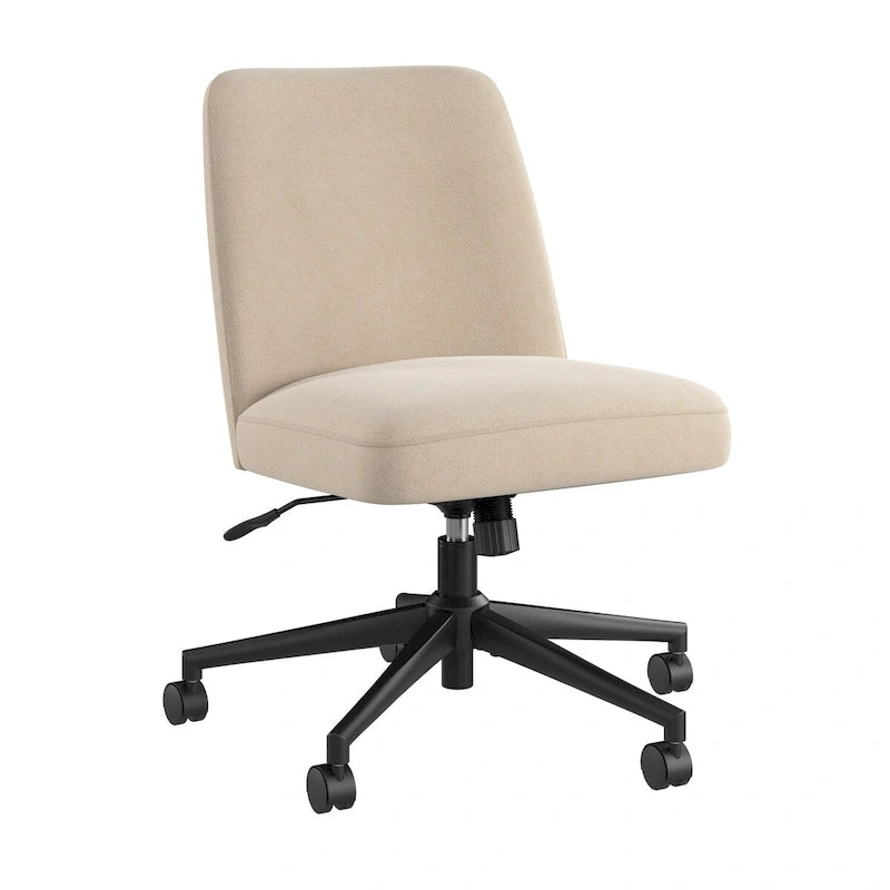 Chaise de bureau sans accoudoirs à roulettes, dossier mi-haut